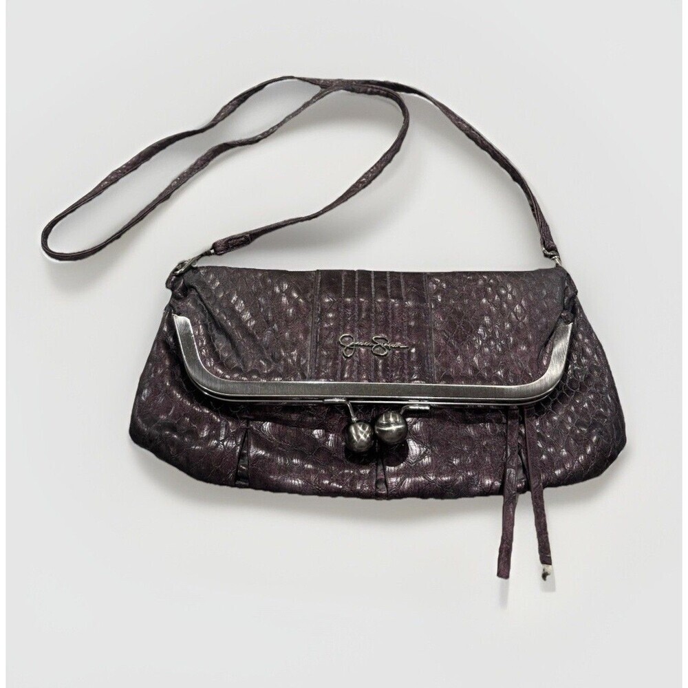 Jessica Simpson Faux Purple Snakeskin Handbag Crossbody Purse